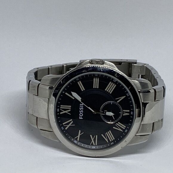 Fossil Grant FS4973 Men's Stainless Steel Analog Black Dial Quartz Watch XR914 - Picture 7 of 12